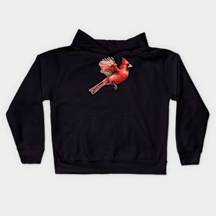 Flying Northern Red Cardinal Kids Hoodie